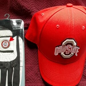 NWOT "The Ohio State"  Baseball Cap and Golf Glove